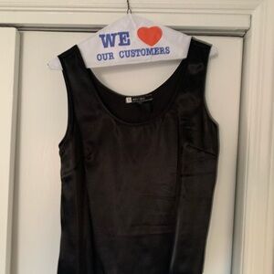 Dressy top w/sequins!
2 pieces, camisole with belted sheer jacket.
Black, size M